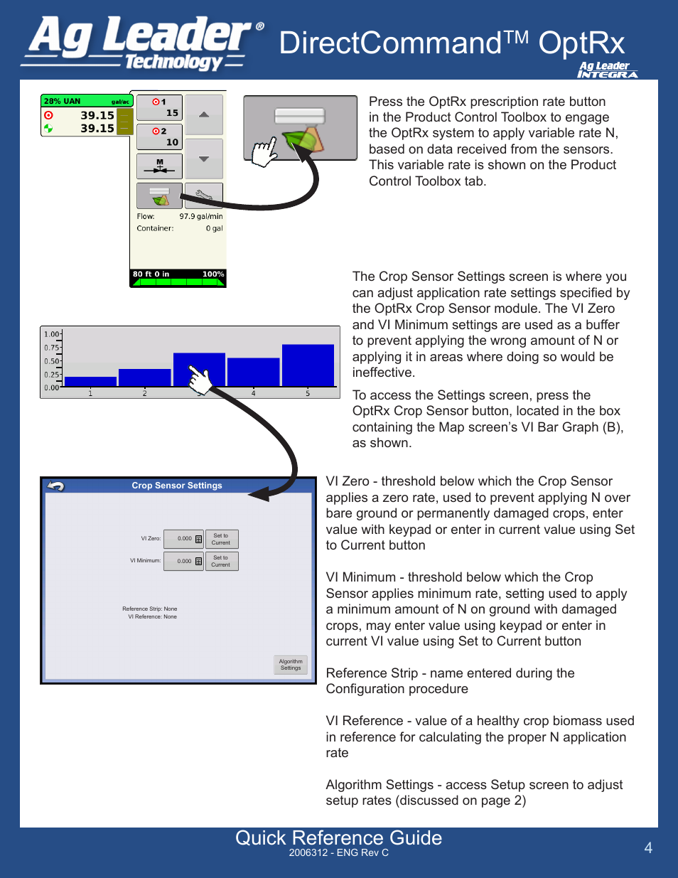 Directcommand, Optrx, Quick reference guide | Ag Leader Versa DirectCommand OPTRX Quick Reference Guides User Manual | Page 4 / 4