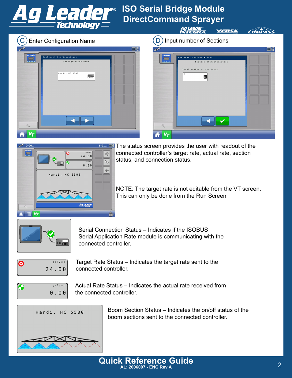 Ag Leader Versa DirectCommand ISO Serial Bridge Module Quick Reference Guides User Manual | Page 2 / 3
