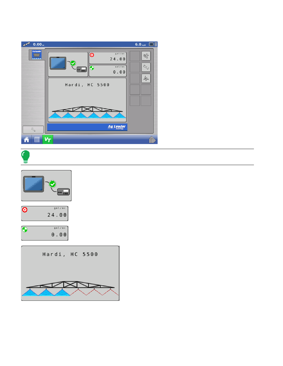 Status screen, Tatus, Creen | Ag Leader Versa Users Manual User Manual | Page 226 / 304