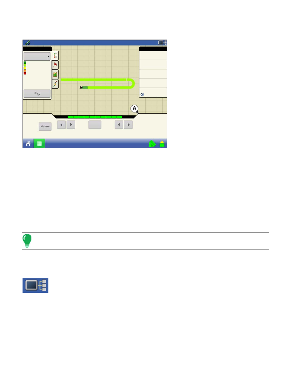 Map screen for claas quantimeter, Diagnostics for claas quantimeter, Diagnostics screen for claas quantimeter | Claas q, Creen, Uantimeter, Iagnostics | Ag Leader Versa Users Manual User Manual | Page 294 / 304