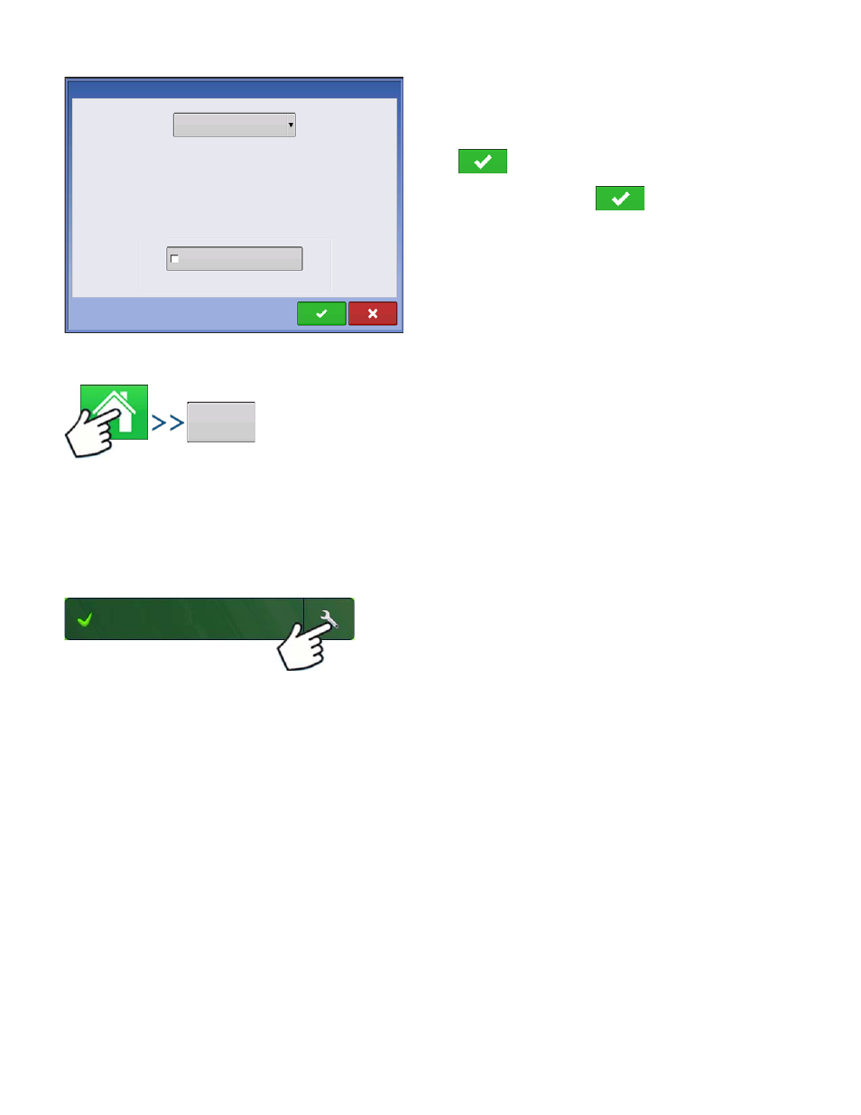 Operator log out, Configuration setup screen, Up, see | Onfiguration, Etup, Creen, Perator | Ag Leader Versa Users Manual User Manual | Page 58 / 304