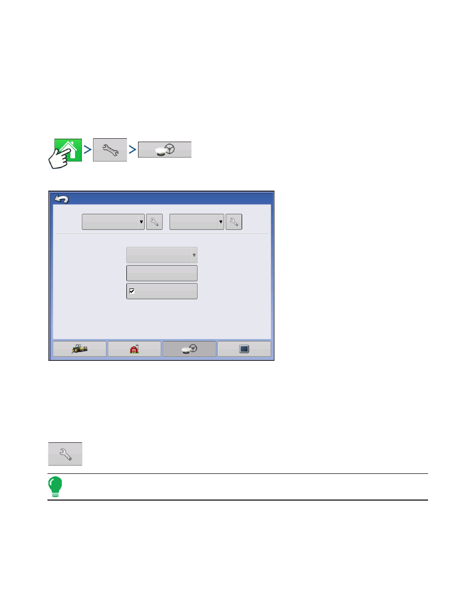 Guidance, Guidance/steering control, Setup | Guidance/steering control setup, Uidance, Teering, Ontrol, Etup | Ag Leader Integra Users Manual User Manual | Page 131 / 362