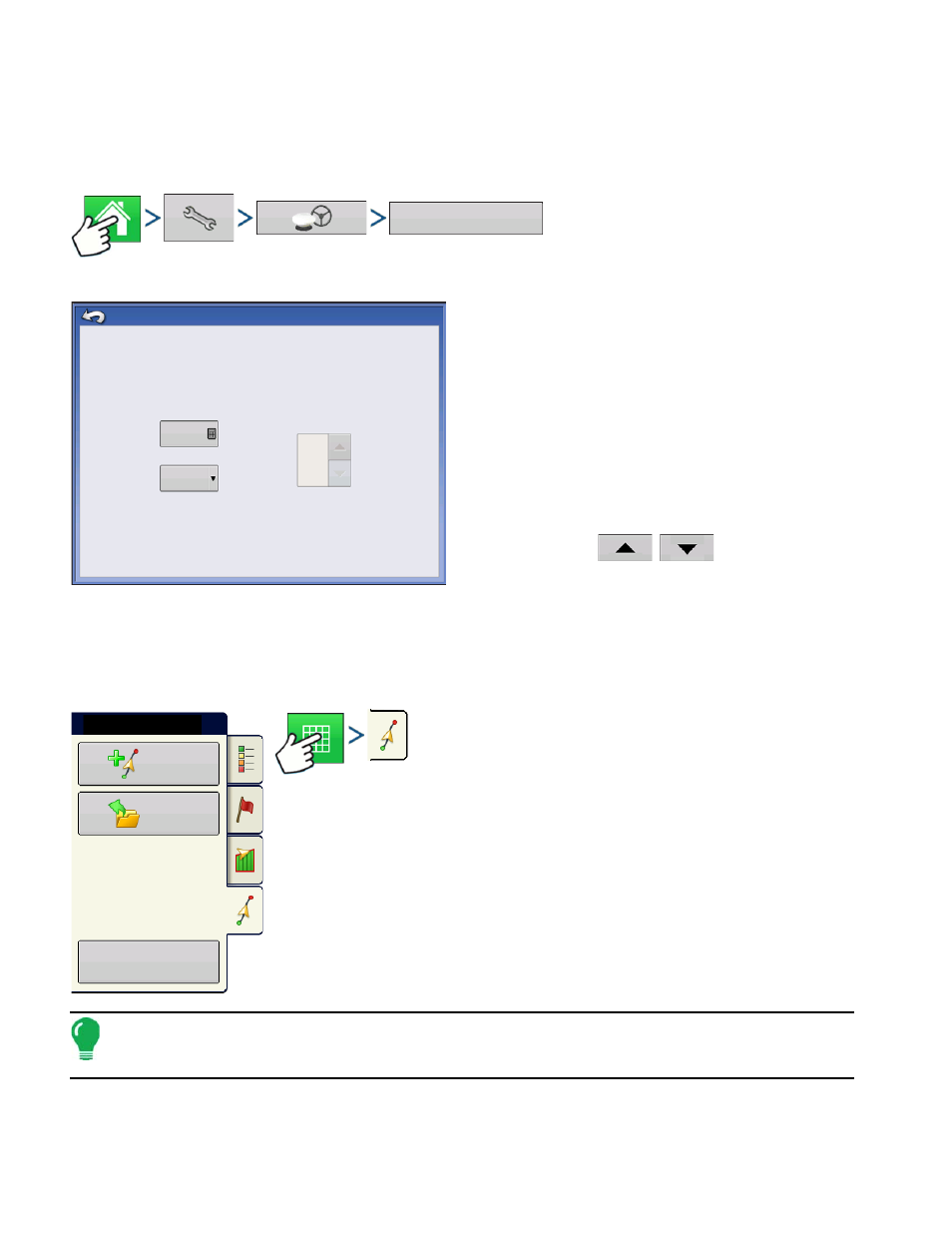 Lightbar settings, Setup, Guidance tab on mapping toolbox | Ightbar, Ettings, Etup, Uidance, Apping, Oolbox | Ag Leader Integra Users Manual User Manual | Page 132 / 362