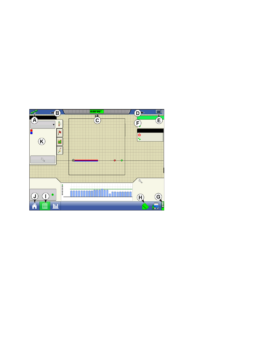 Planting map screen - zoom to extent, Lanting, Creen | Xtent | Ag Leader Integra Users Manual User Manual | Page 209 / 362