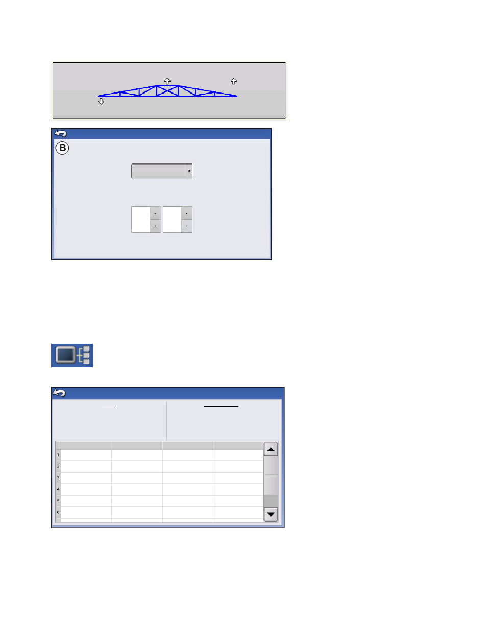 Boom height control options screen, Boom height diagnostics, Boom height control | Boom height, Eight, Iagnostics, Norac uc5 boom height control options screen, Pplication | Ag Leader Integra Users Manual User Manual | Page 299 / 362