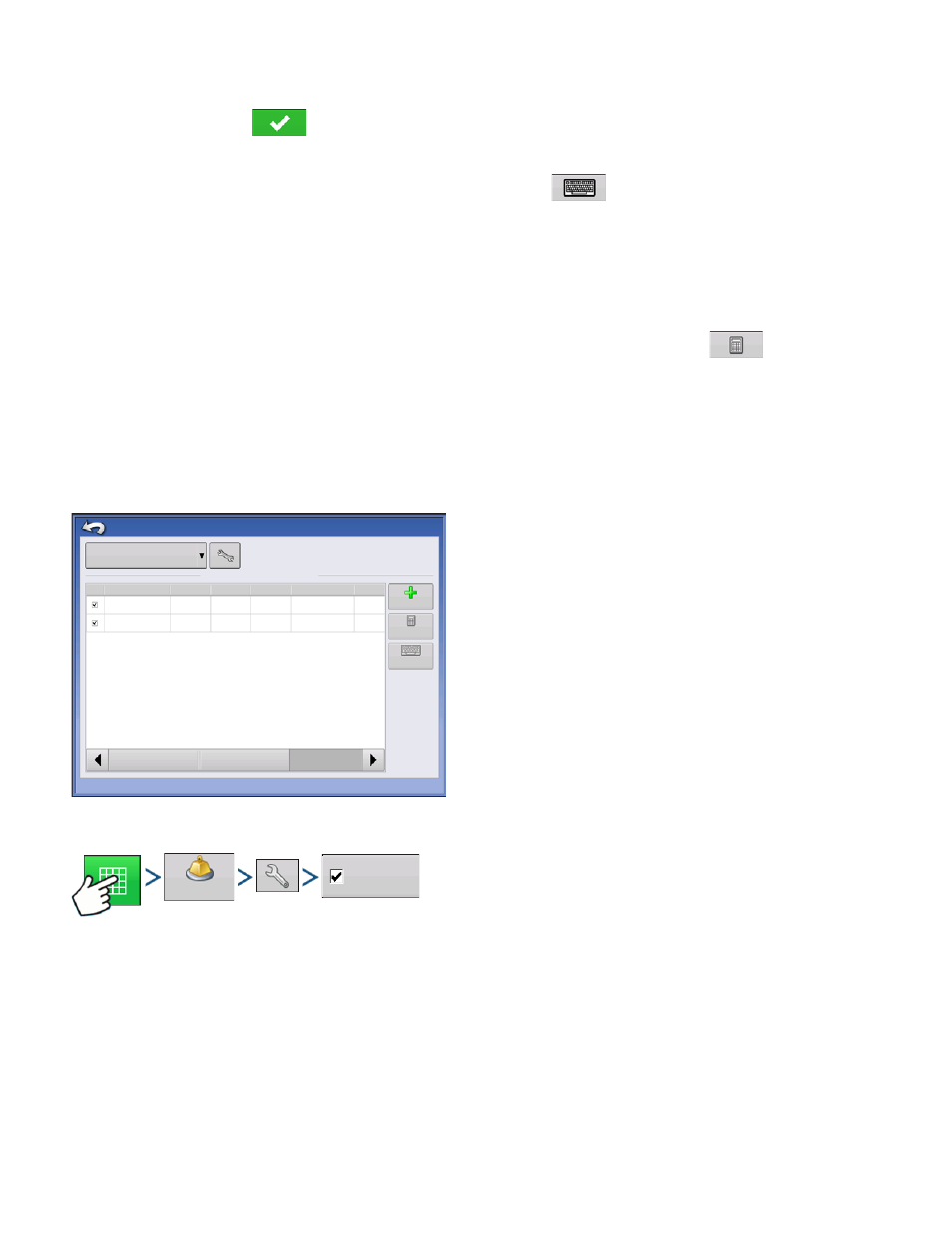 Turn on/off auto calibration, Autoswath sensitivity settings, Alibration | Wath, Ensitivity, Ettings | Ag Leader Integra Users Manual User Manual | Page 340 / 362