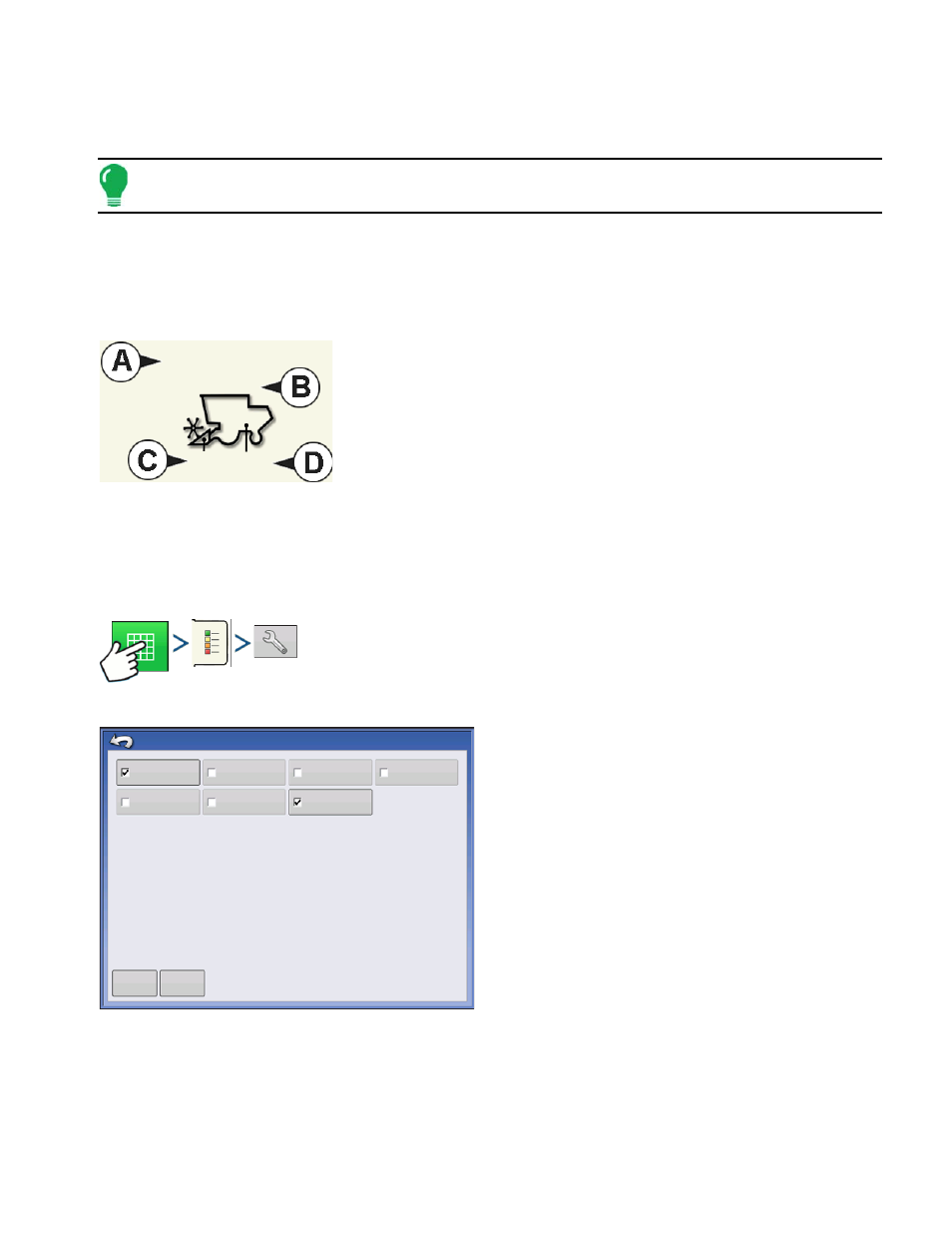 Harvest diagnostic button on map screen, Map options, Arvest | Iagnostic, Utton, Creen, Ptions | Ag Leader Integra Users Manual User Manual | Page 343 / 362