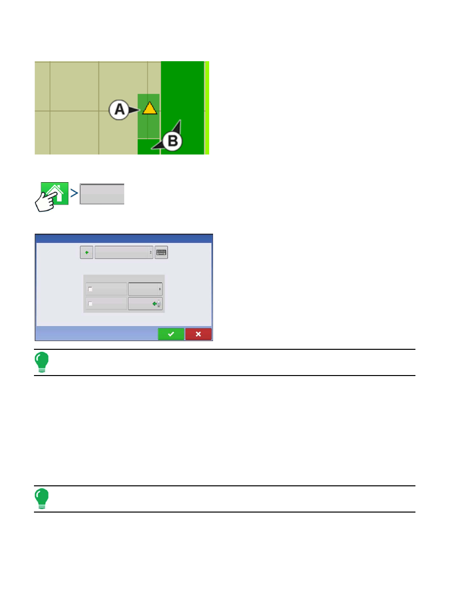 Map screen: flow delay, Region selection: options screen, Tracking varieties and changing regions | Ag Leader Integra Users Manual User Manual | Page 344 / 362