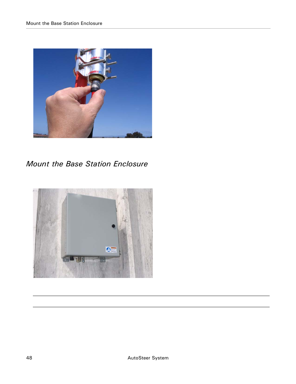 Mount the base station enclosure | Ag Leader Base Station Hardware Manual User Manual | Page 50 / 72