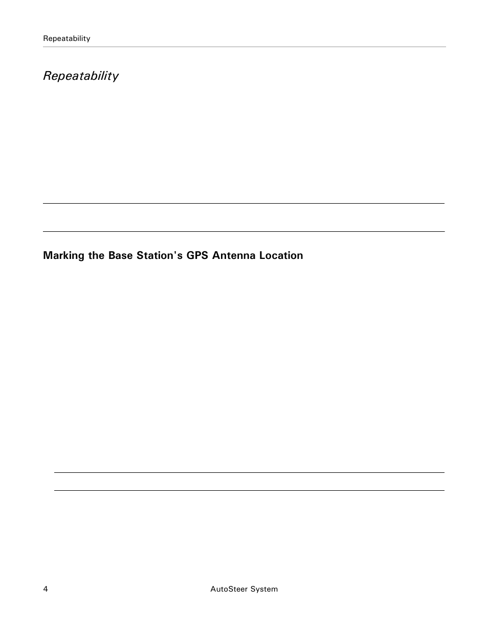 Repeatability, Marking the base station's gps antenna location | Ag Leader Base Station Hardware Manual User Manual | Page 6 / 72