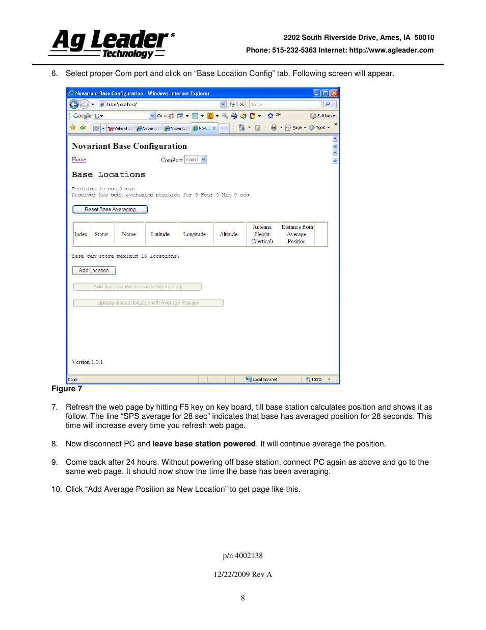 Ag Leader Base Station Configuration and Utilities User Manual | Page 8 / 22