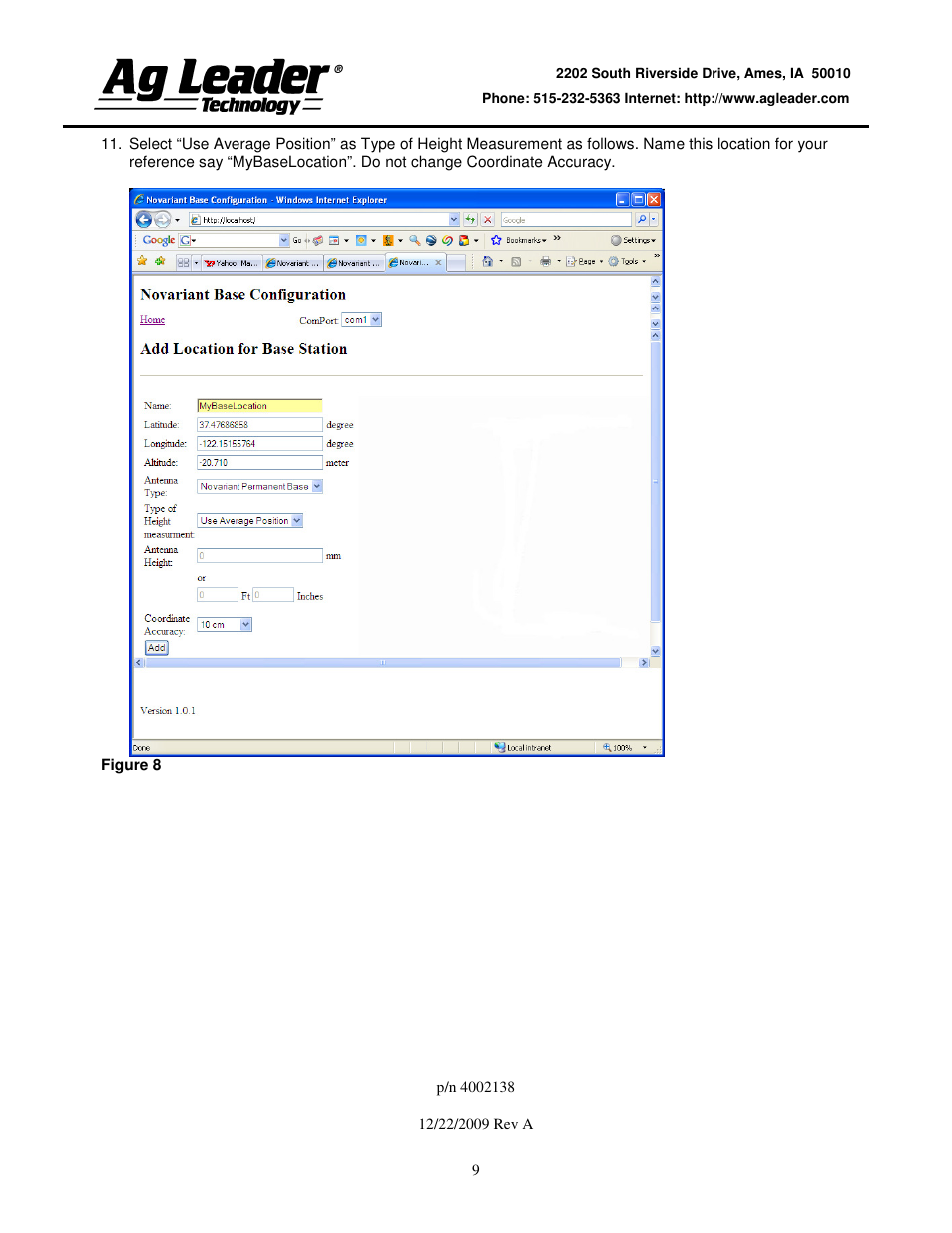 Ag Leader Base Station Configuration and Utilities User Manual | Page 9 / 22