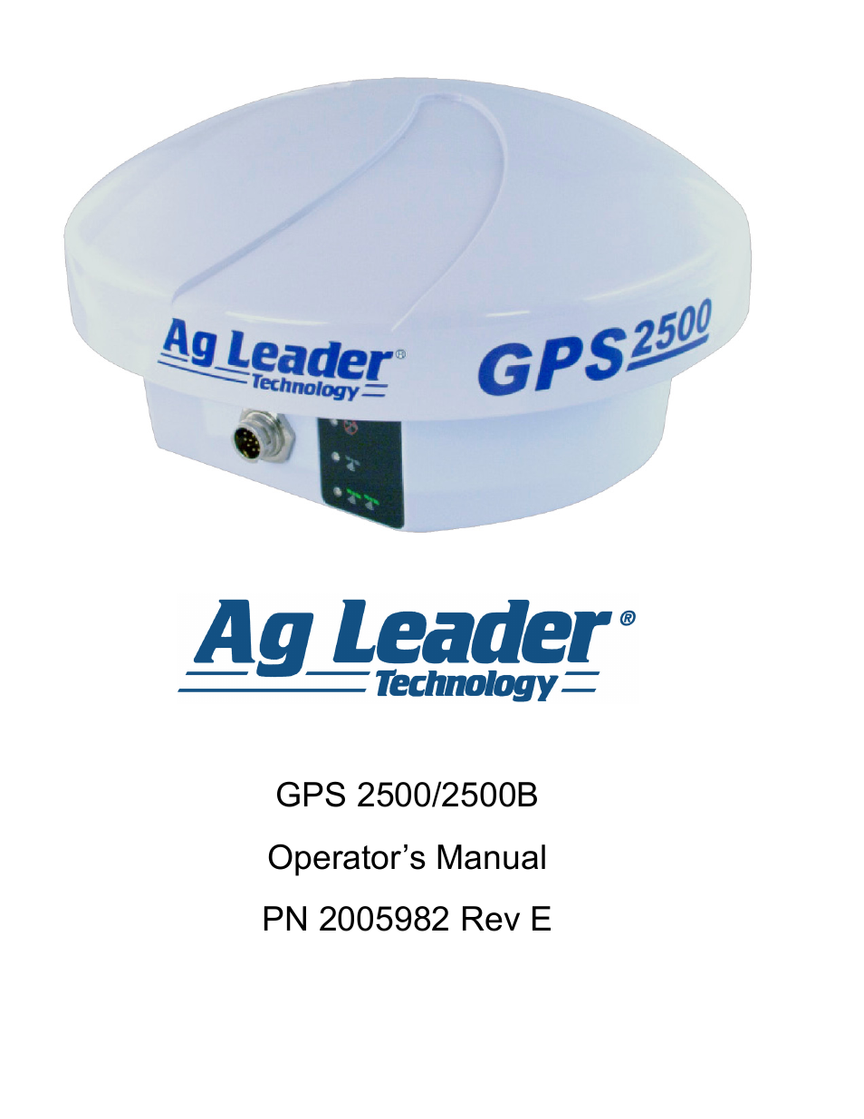 Ag Leader GPS 2500/2500B Operators Manual User Manual | 46 pages