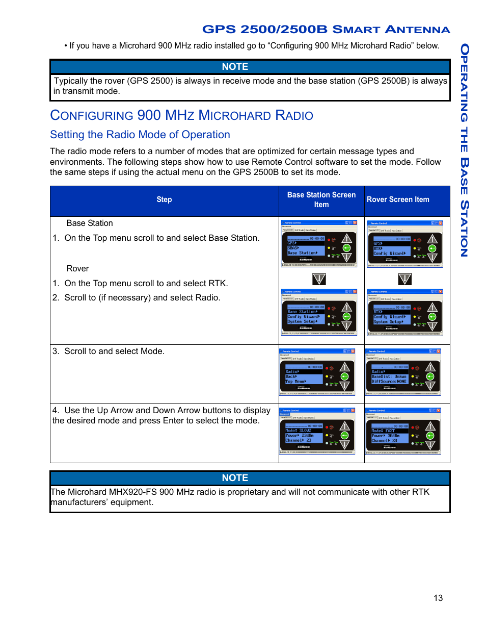 Configuring 900 mhz microhard radio, Setting the radio mode of operation, 900 mh | Ag Leader GPS 2500/2500B Operators Manual User Manual | Page 19 / 46