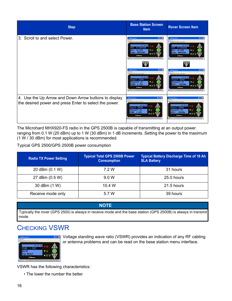 Checking vswr, Vswr, Hecking | Ag Leader GPS 2500/2500B Operators Manual User Manual | Page 22 / 46