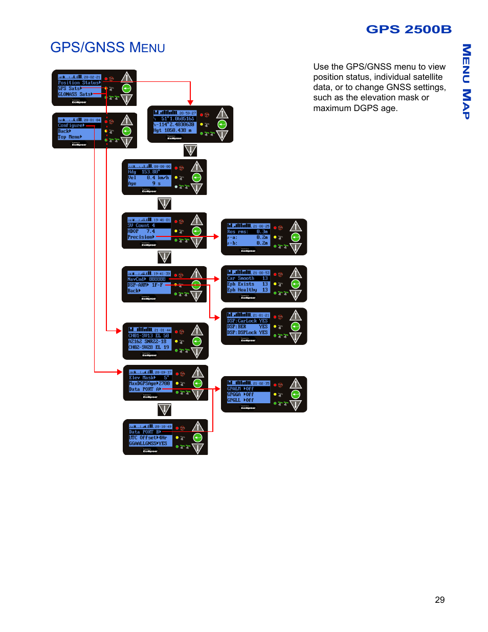 Gps/gnss menu, Gps/gnss m | Ag Leader GPS 2500/2500B Operators Manual User Manual | Page 35 / 46