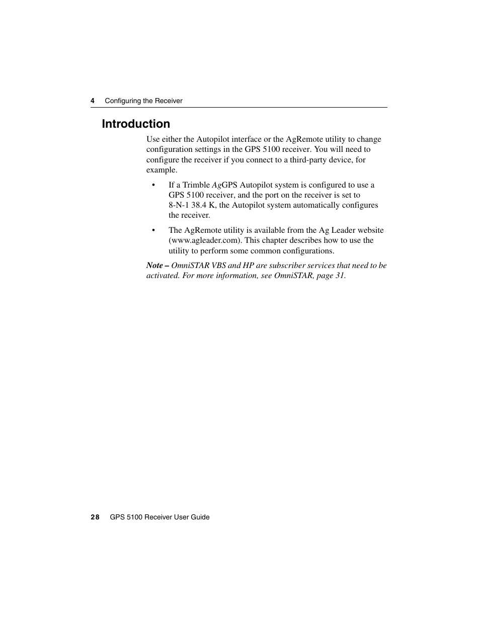 Introduction | Ag Leader GPS 5100 User Guide User Manual | Page 34 / 74