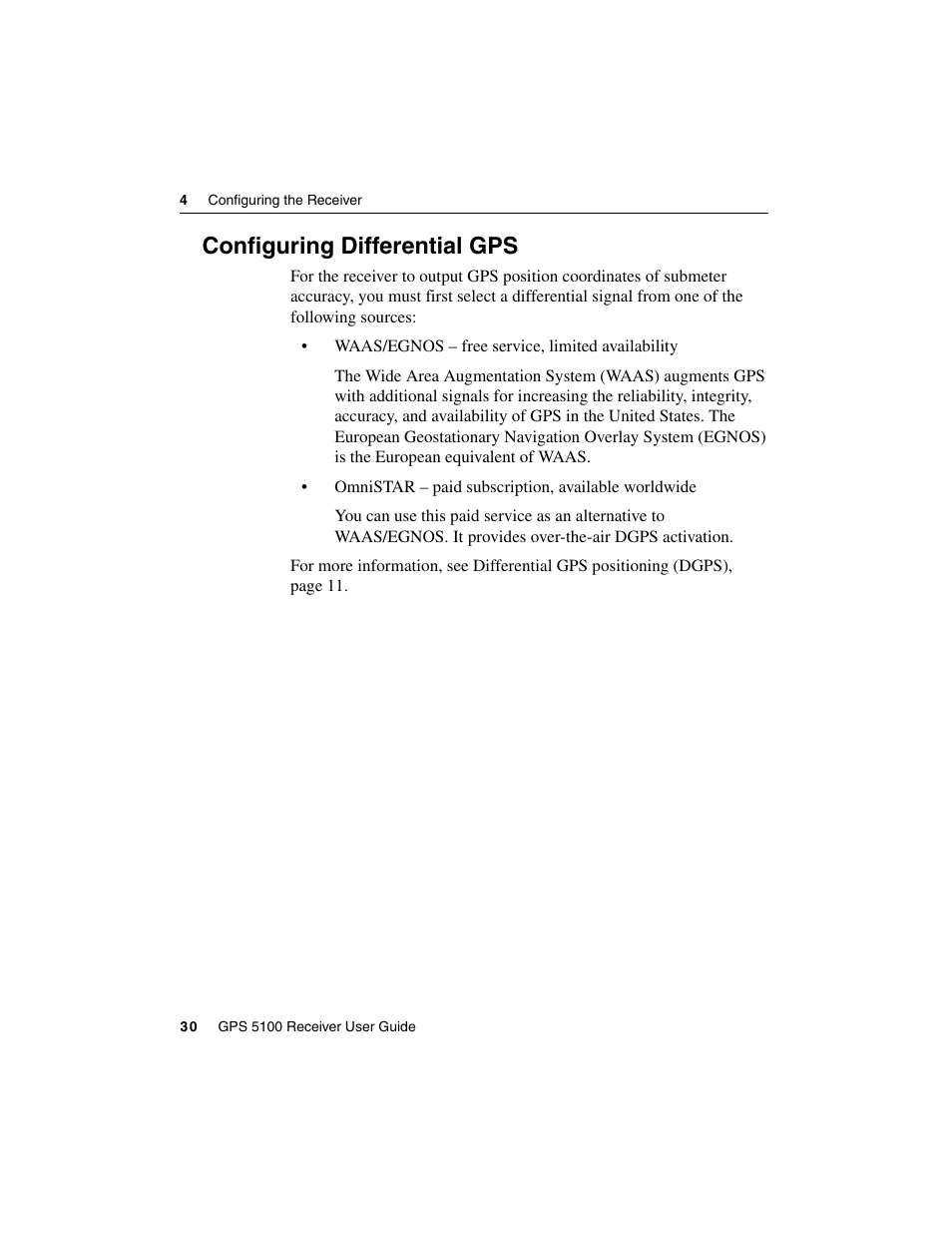 Configuring differential gps | Ag Leader GPS 5100 User Guide User Manual | Page 36 / 74