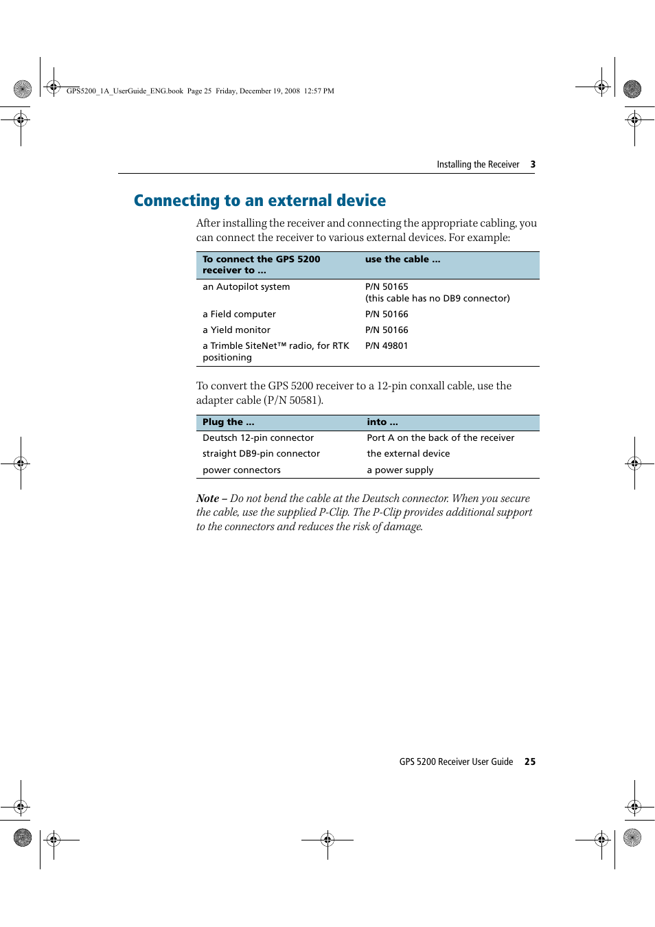 Connecting to an external device | Ag Leader GPS 5200 User Guide User Manual | Page 27 / 66
