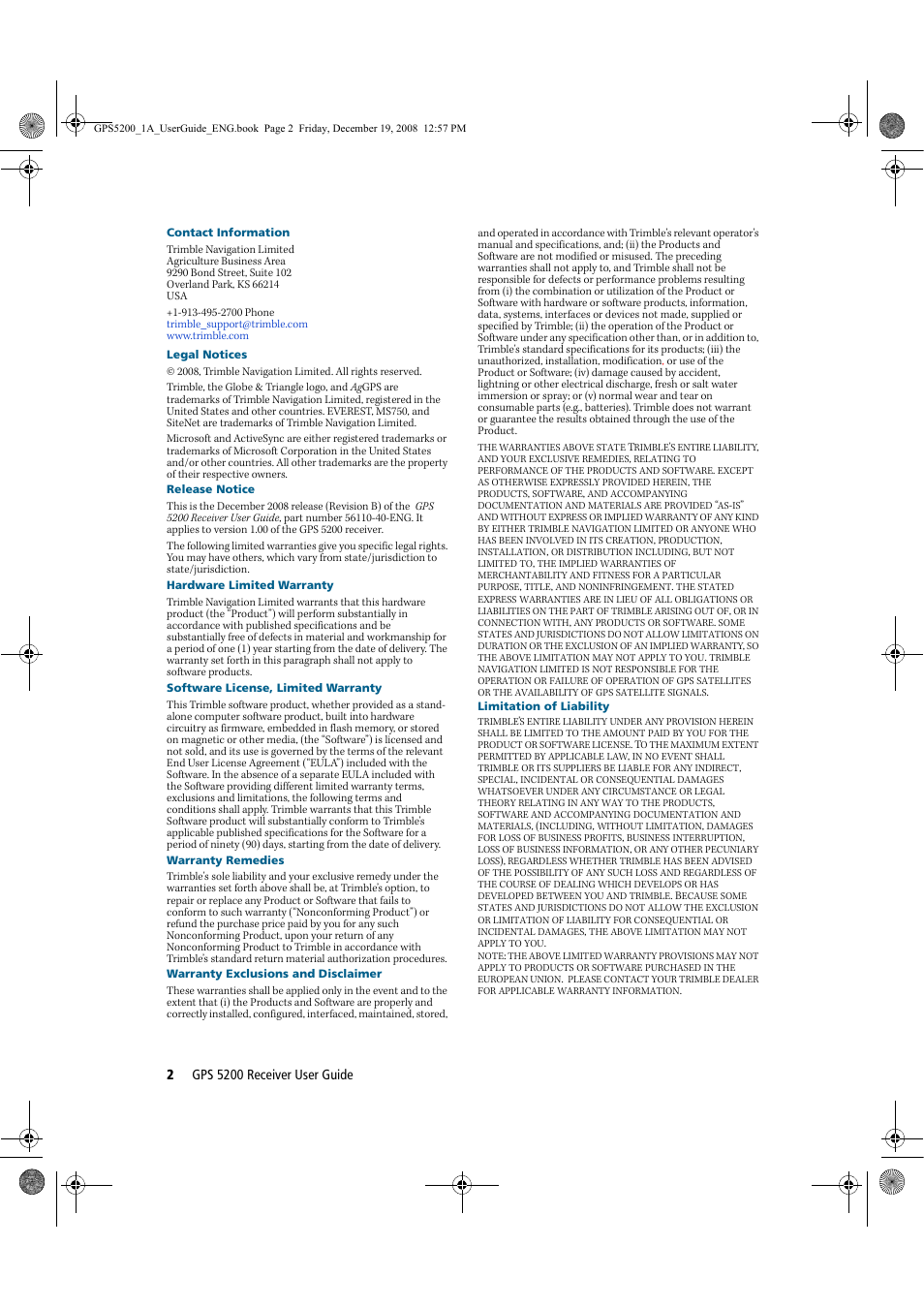 Ag Leader GPS 5200 User Guide User Manual | Page 4 / 66