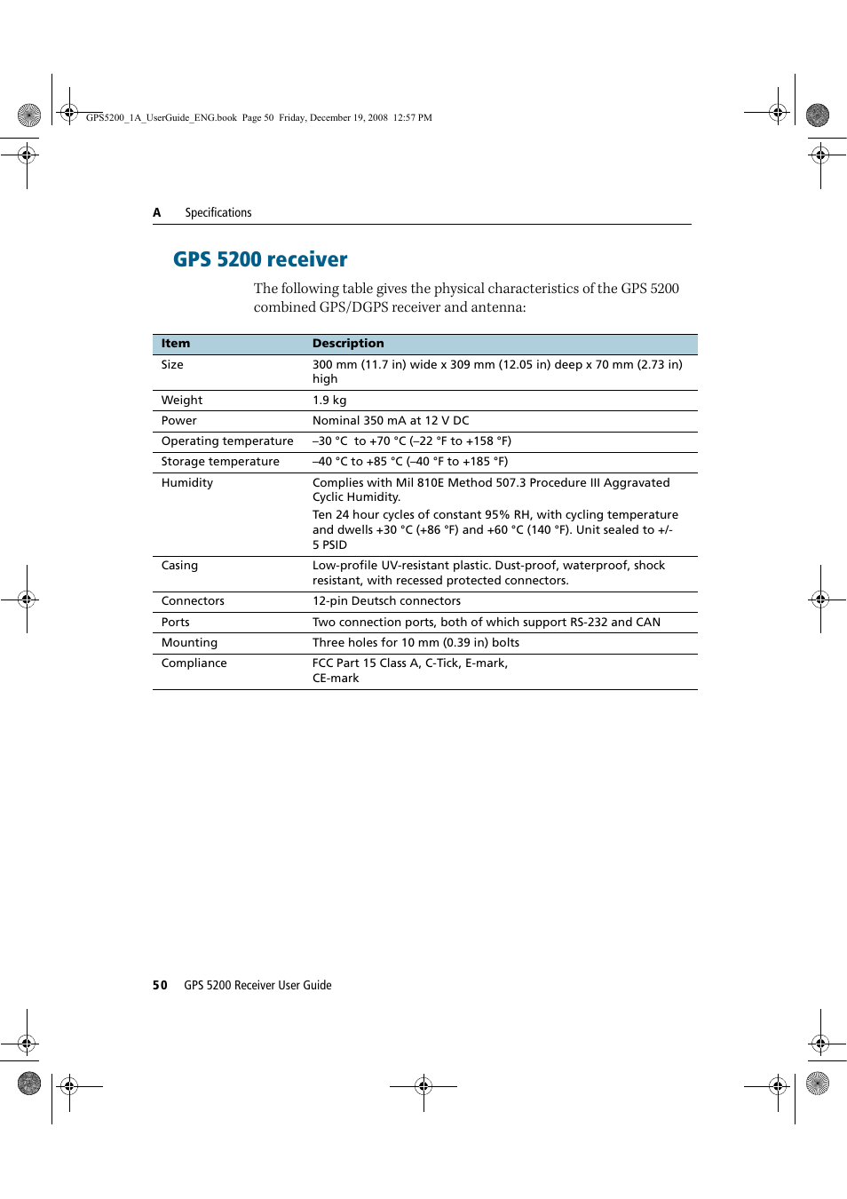 Gps 5200 receiver | Ag Leader GPS 5200 User Guide User Manual | Page 44 / 66