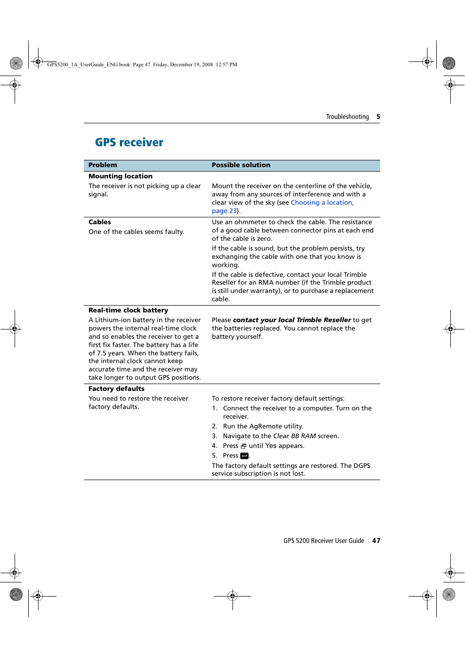 Gps receiver | Ag Leader GPS 5200 User Guide User Manual | Page 53 / 66