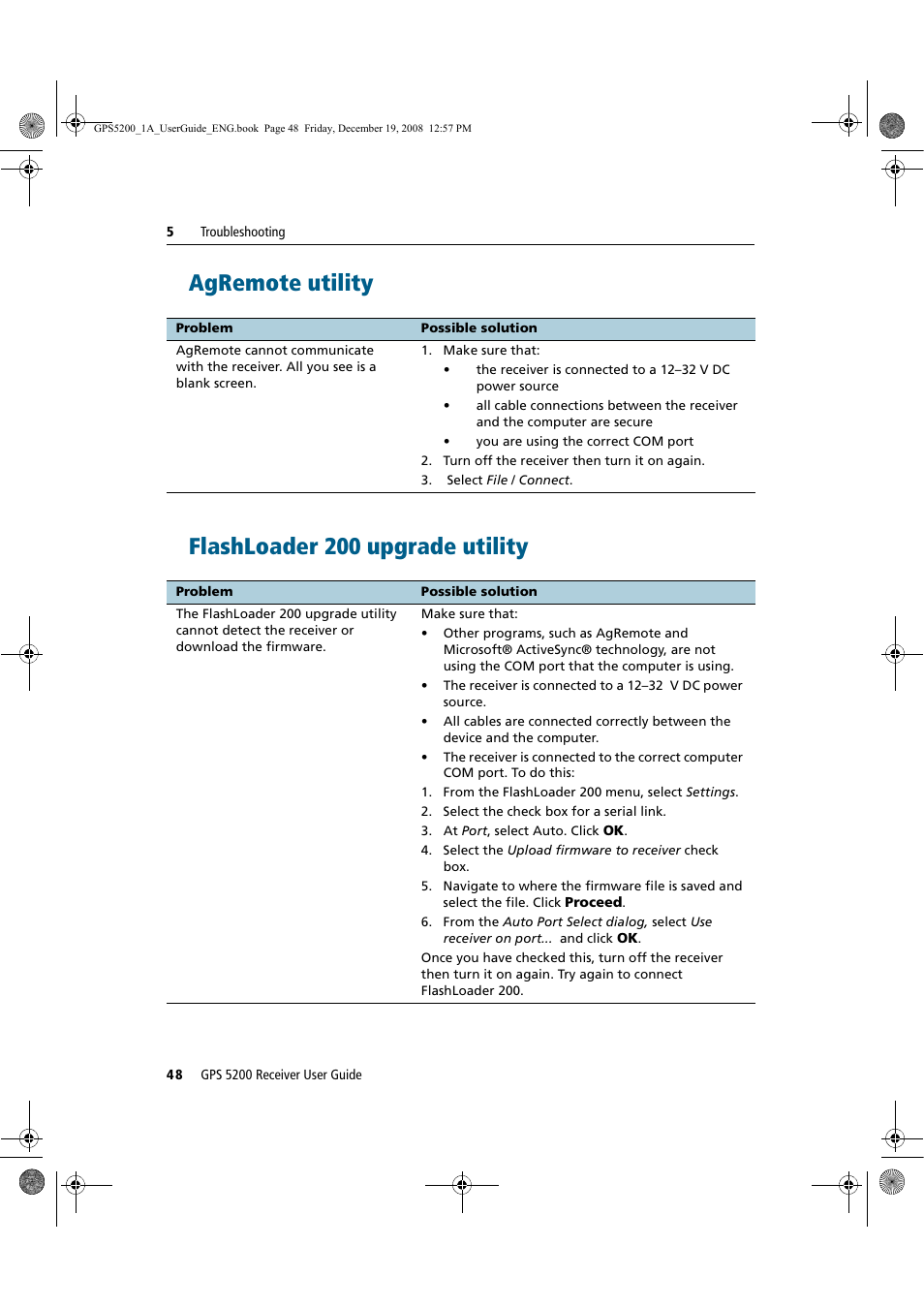 Agremote utility flashloader 200 upgrade utility, Agremote utility, Flashloader 200 upgrade utility | Ag Leader GPS 5200 User Guide User Manual | Page 54 / 66