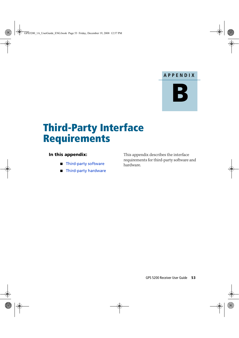 Third-party interface requirements | Ag Leader GPS 5200 User Guide User Manual | Page 55 / 66