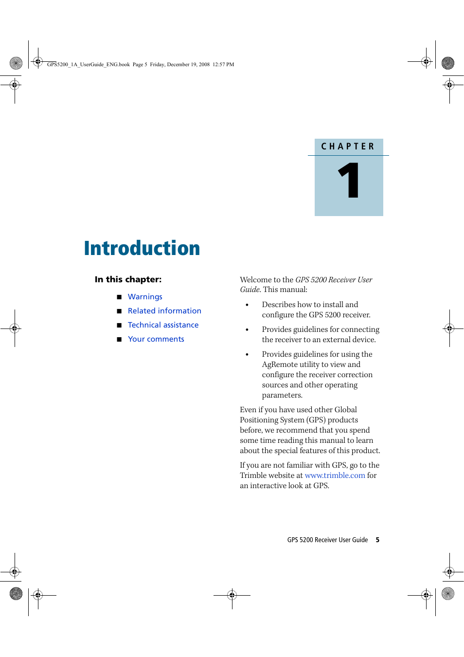 Ag Leader GPS 5200 User Guide User Manual | Page 7 / 66