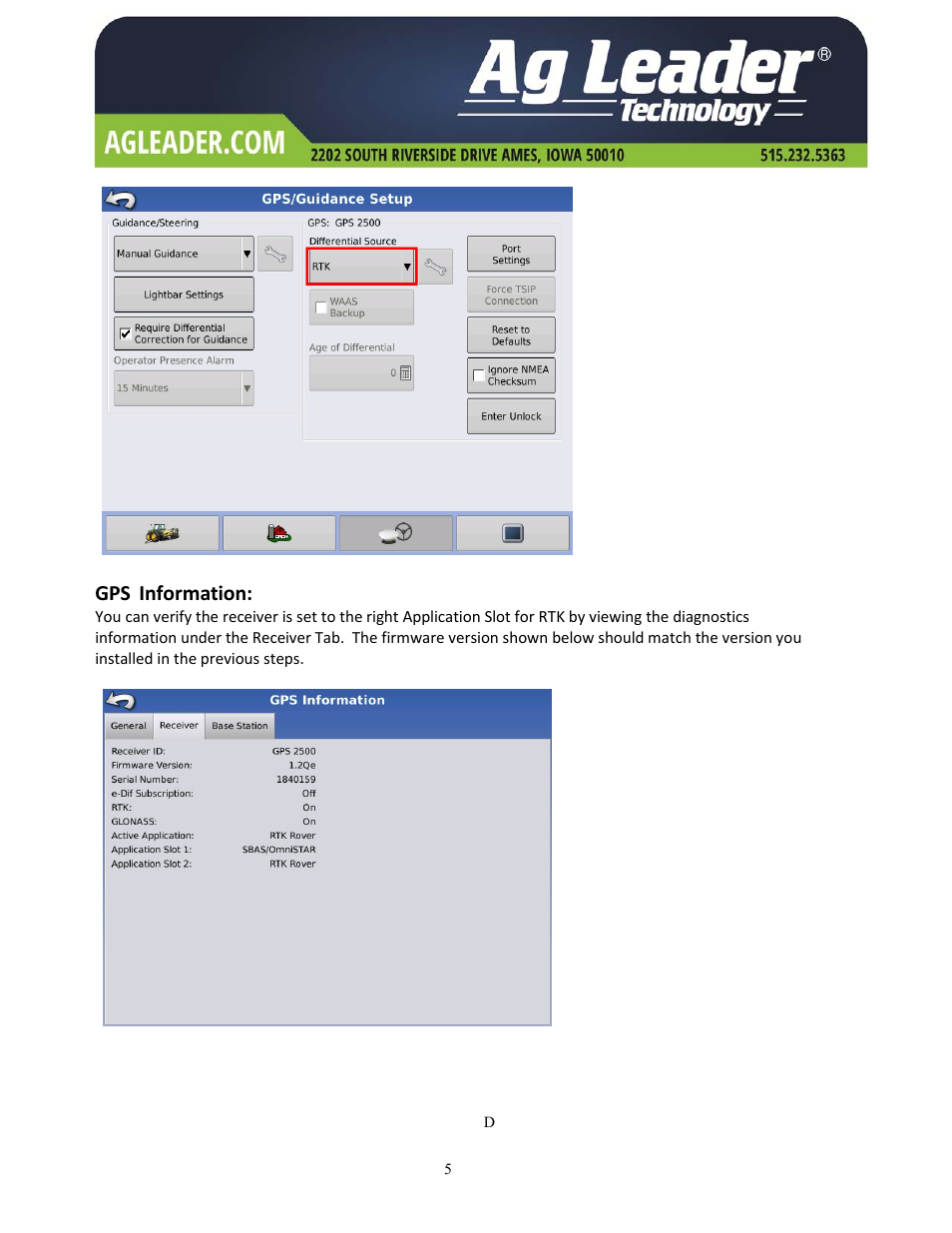 Gps information | Ag Leader GPS 2500 Firmware Update Instructions User Manual | Page 5 / 6