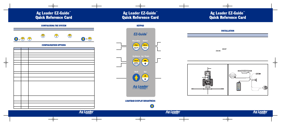 Ag Leader EZ-Guide Quick Reference Guide User Manual | 2 pages