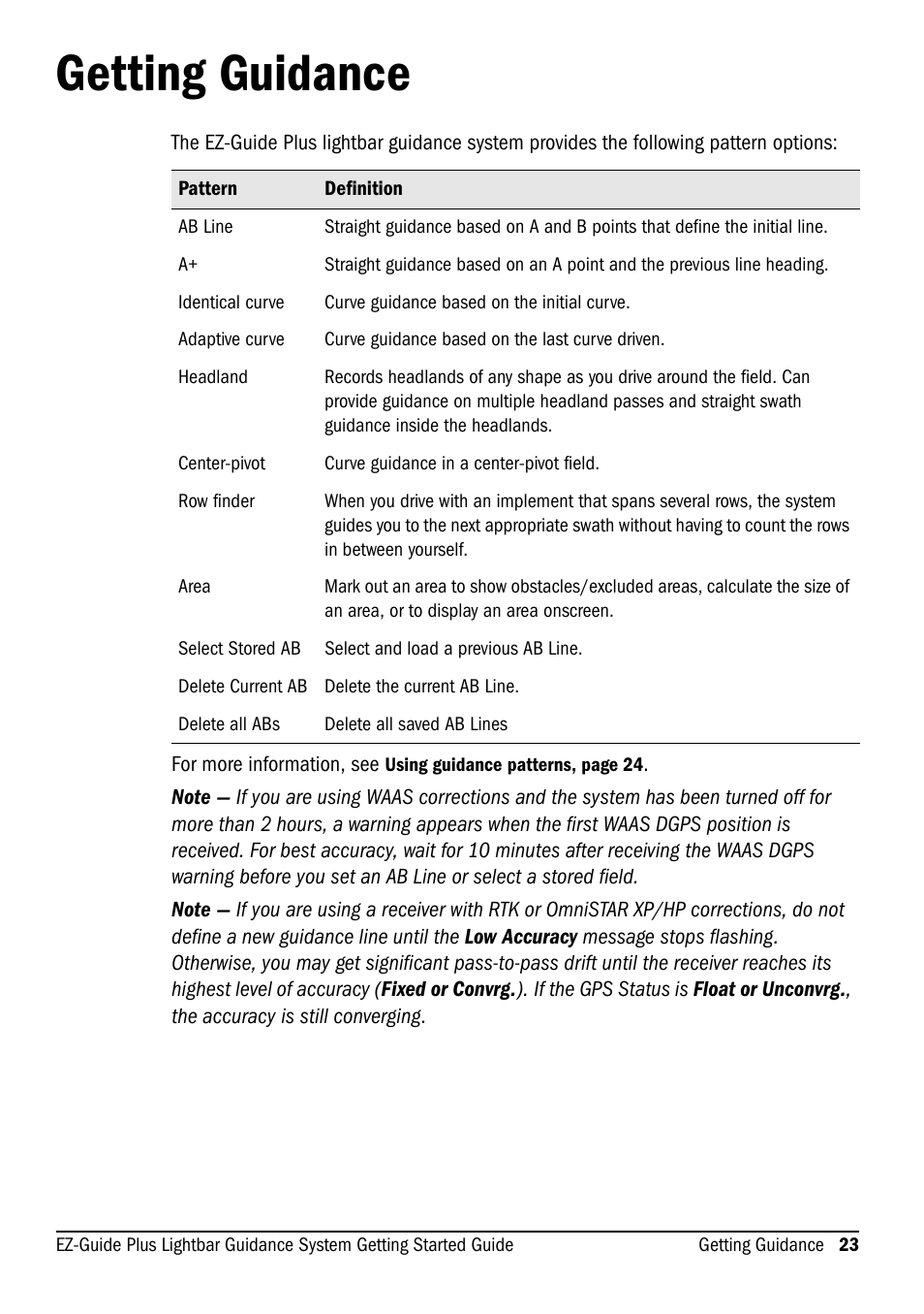 Getting guidance | Ag Leader EZ-Guide Plus Getting Started Guide User Manual | Page 25 / 68
