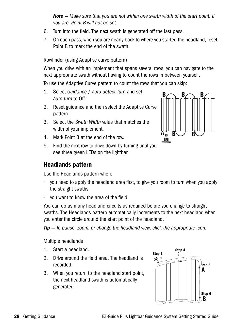 Headlands pattern, 8d a b | Ag Leader EZ-Guide Plus Getting Started Guide User Manual | Page 30 / 68
