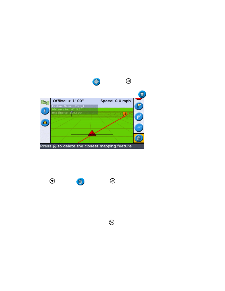 Deleting features | Ag Leader EZ-Guide 250 Getting Started Guide User Manual | Page 80 / 83