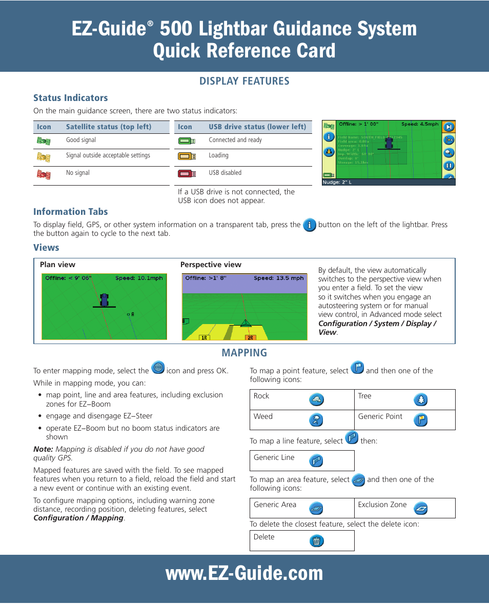 Ez-guide | Ag Leader EZ-Guide 500 Quick Reference Guide User Manual | Page 3 / 6