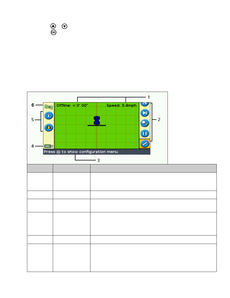 Items on the main guidance screen | Ag Leader EZ-Guide 500 Getting Started Guide User Manual | Page 19 / 105