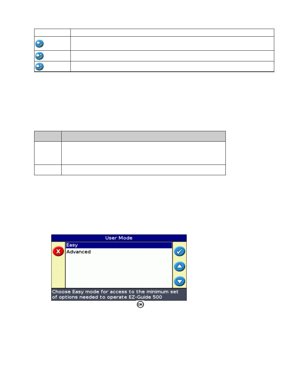 User modes, Changing the user mode, User modes changing the user mode | Ag Leader EZ-Guide 500 Getting Started Guide User Manual | Page 21 / 105
