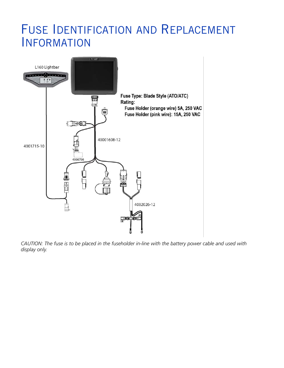 Fuse identification and replacement information | Ag Leader L160 - Lightbar User Guide User Manual | Page 4 / 6