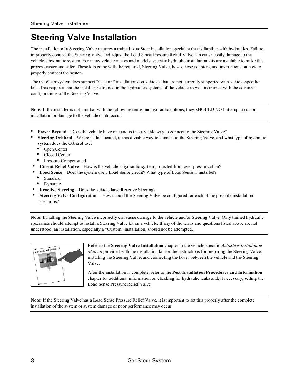 Steering valve installation | Ag Leader GeoSteer Installation Manual User Manual | Page 18 / 58