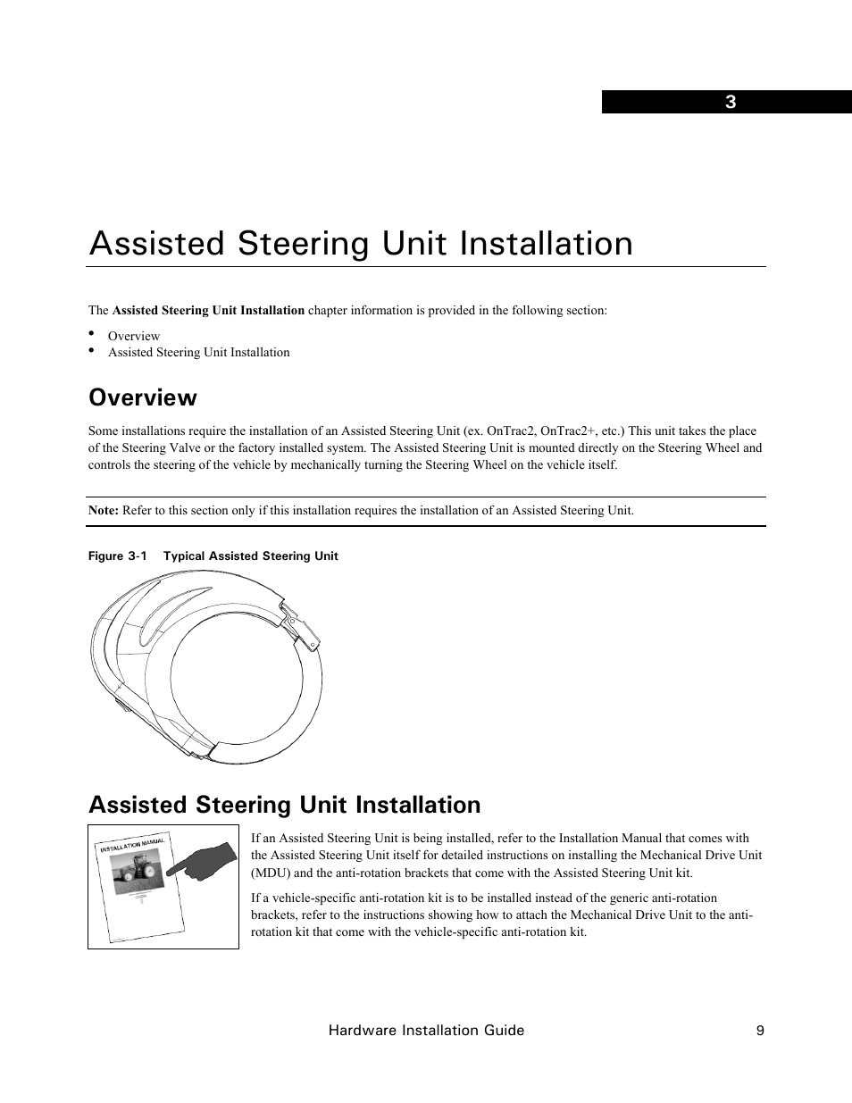 Assisted steering unit installation, Overview | Ag Leader GeoSteer Installation Manual User Manual | Page 19 / 58