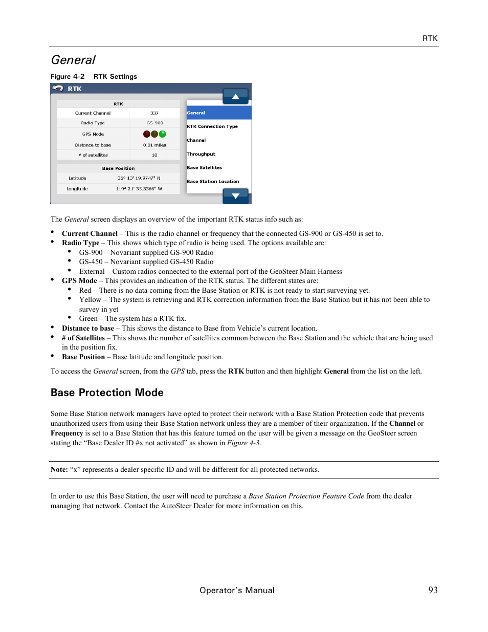 General, Base protection mode | Ag Leader GeoSteer Operation Manual User Manual | Page 107 / 157