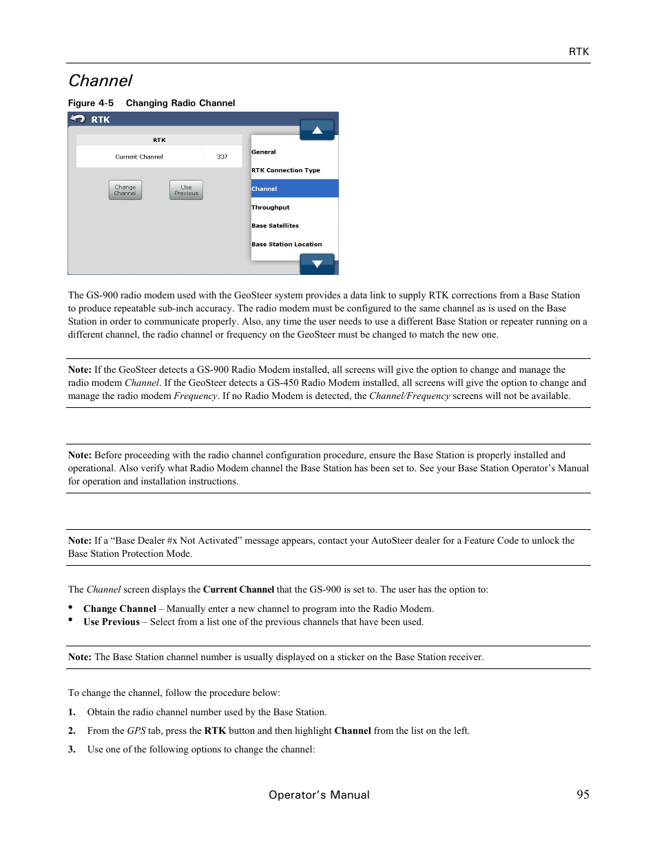 Channel | Ag Leader GeoSteer Operation Manual User Manual | Page 109 / 157