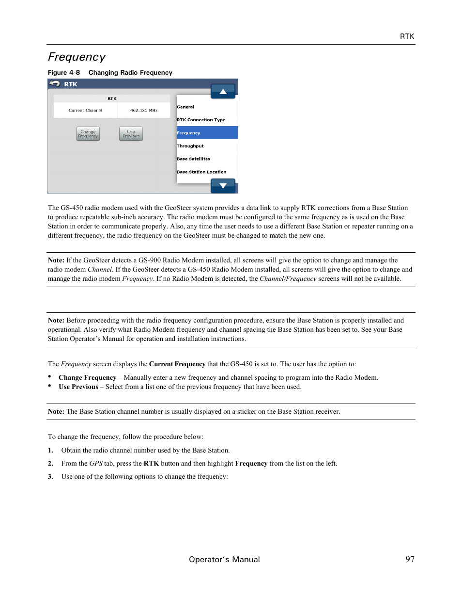 Frequency | Ag Leader GeoSteer Operation Manual User Manual | Page 111 / 157