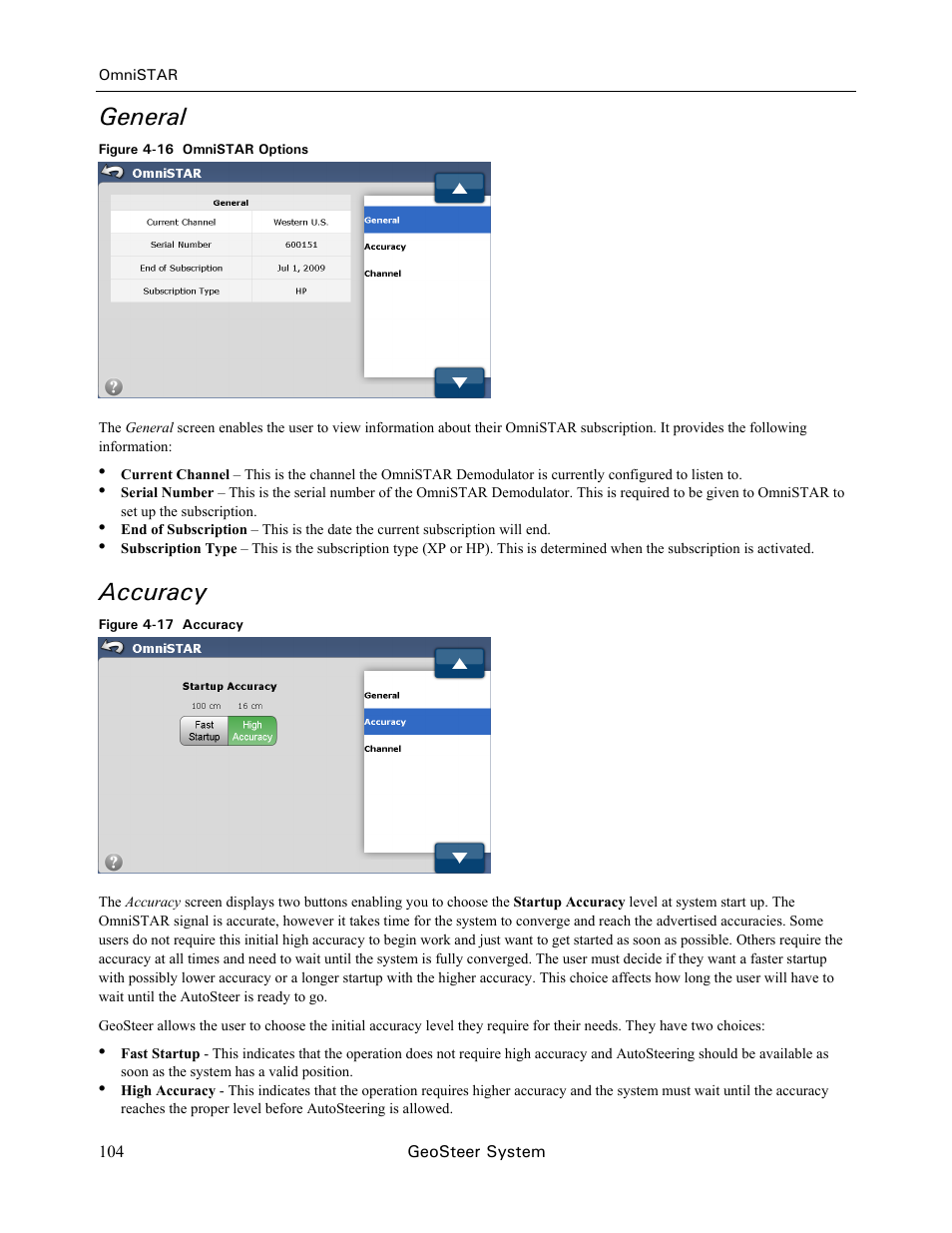 General, Accuracy | Ag Leader GeoSteer Operation Manual User Manual | Page 118 / 157