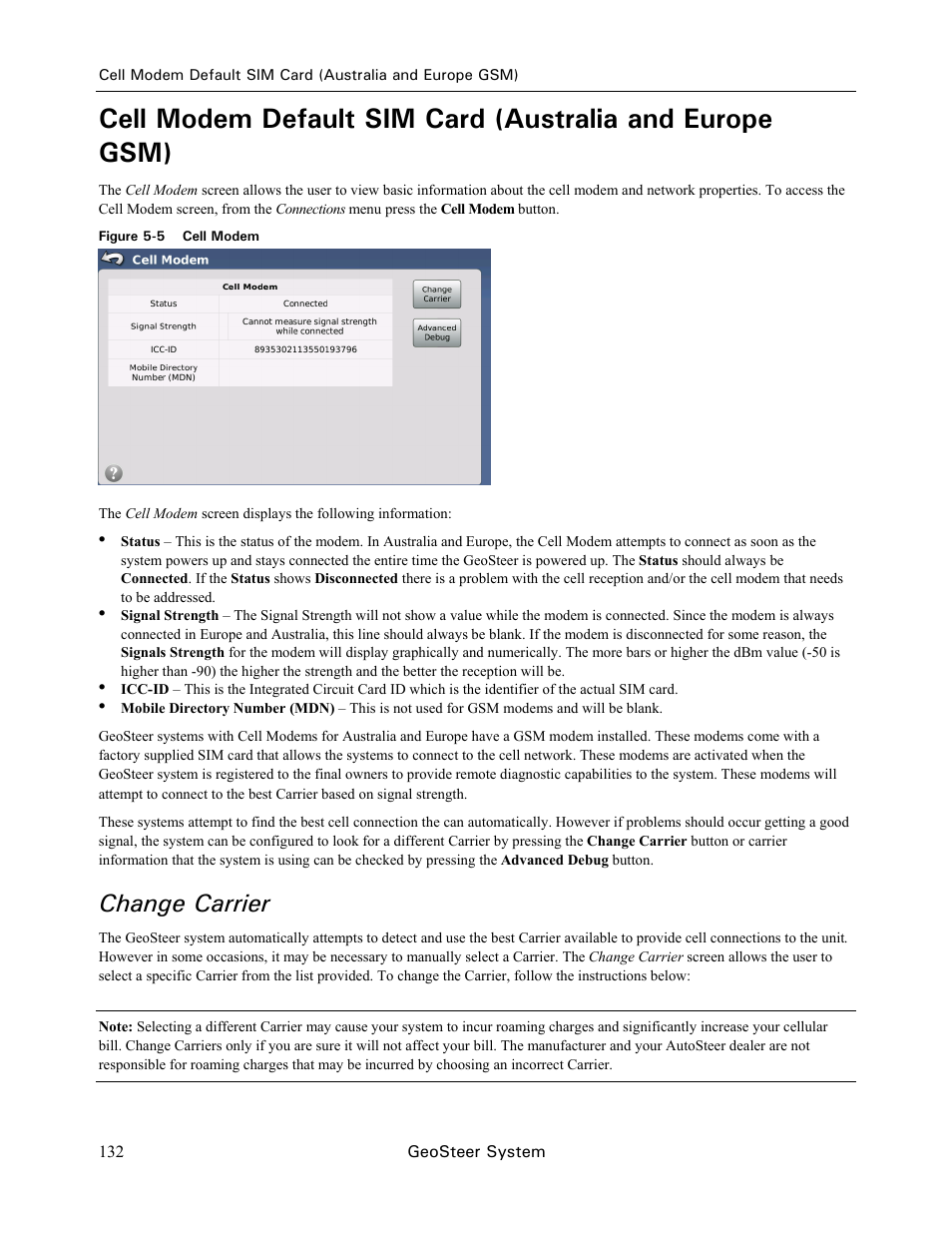 Change carrier | Ag Leader GeoSteer Operation Manual User Manual | Page 146 / 157