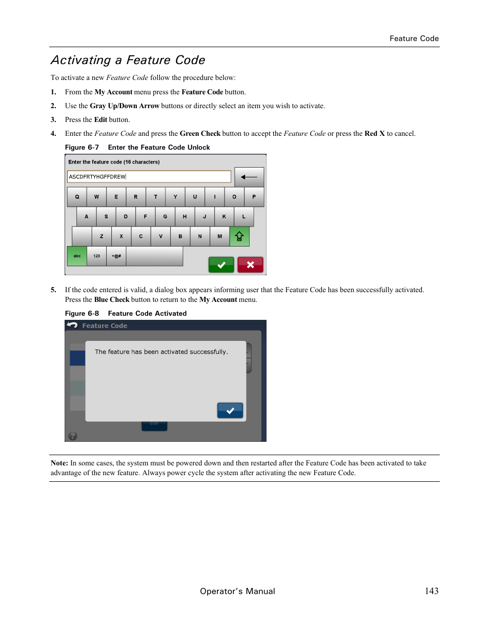 Activating a feature code | Ag Leader GeoSteer Operation Manual User Manual | Page 157 / 157