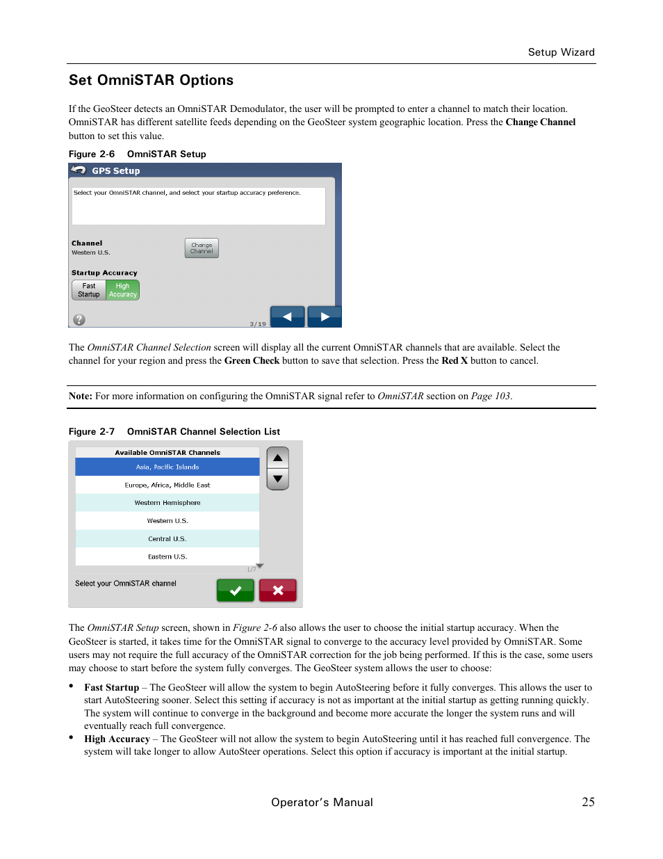 Set omnistar options | Ag Leader GeoSteer Operation Manual User Manual | Page 39 / 157