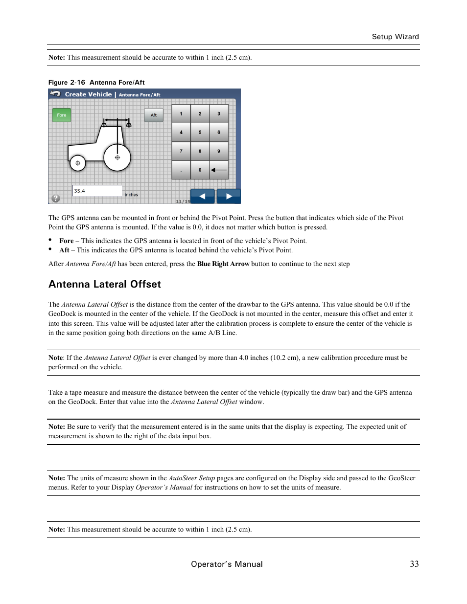 Antenna lateral offset | Ag Leader GeoSteer Operation Manual User Manual | Page 47 / 157