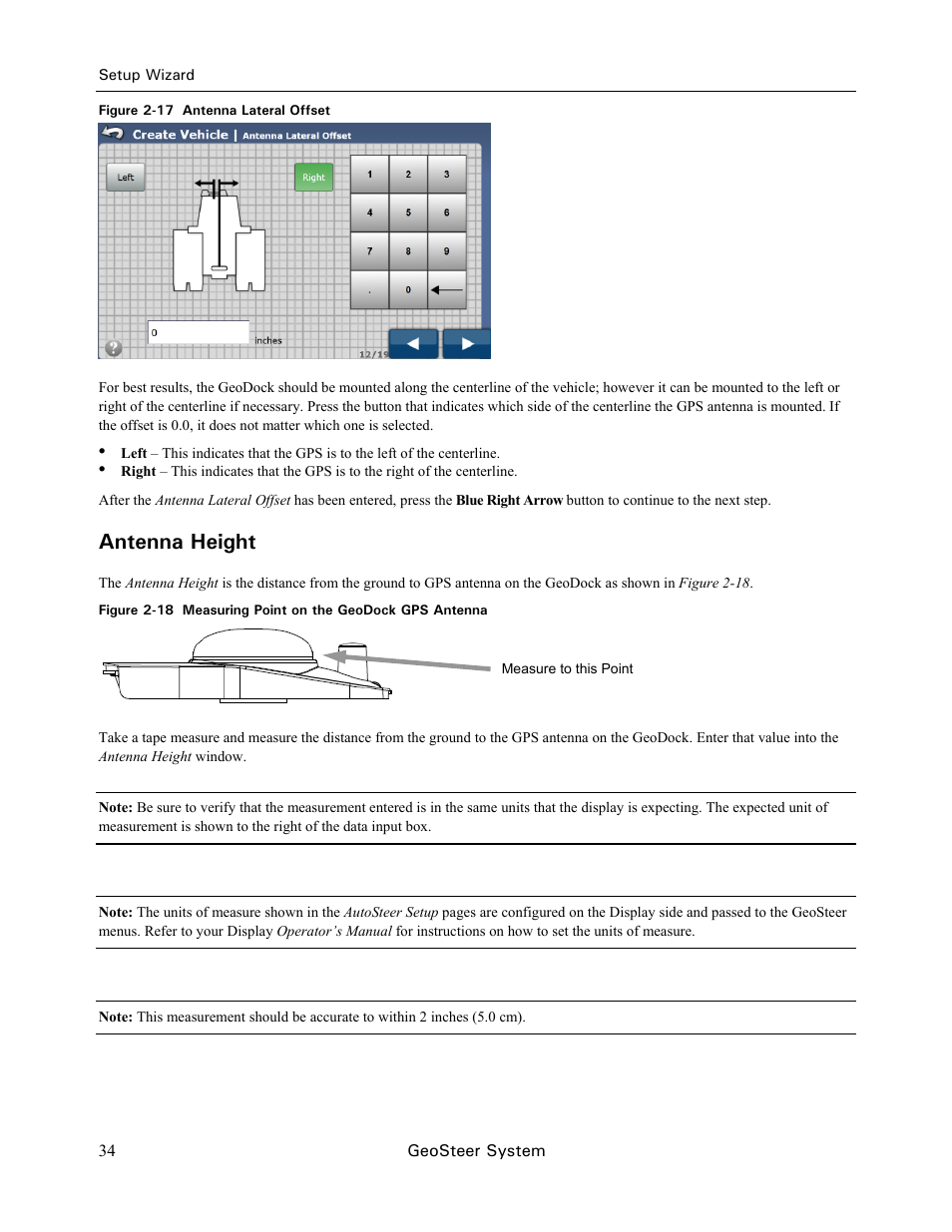 Antenna height | Ag Leader GeoSteer Operation Manual User Manual | Page 48 / 157