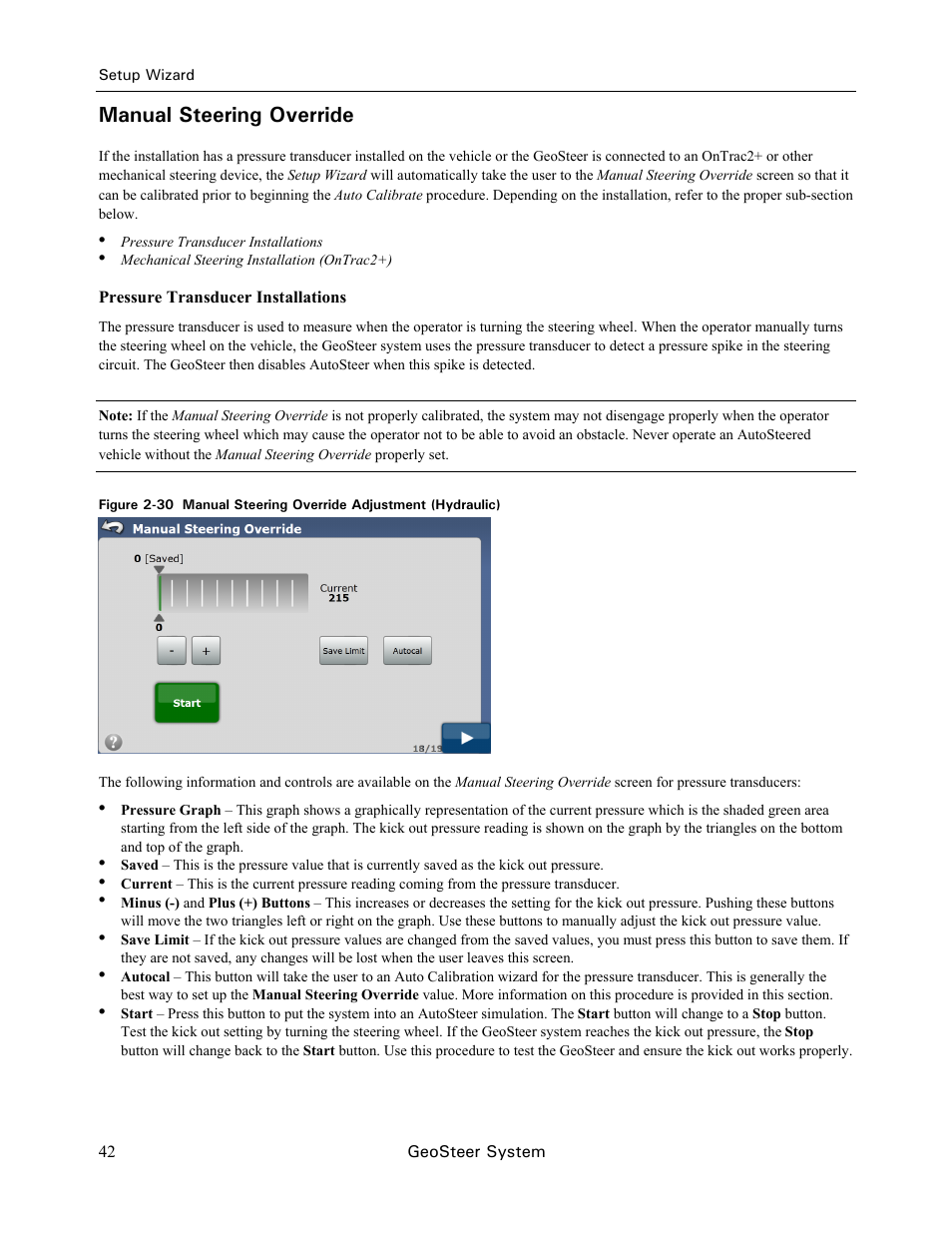 Manual steering override | Ag Leader GeoSteer Operation Manual User Manual | Page 56 / 157